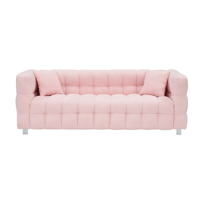 Pink Teddy 3-seater Sofa with Two Throw Pillows