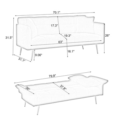 Pink Teddy Fleece Convertible Futon Sofa Bed