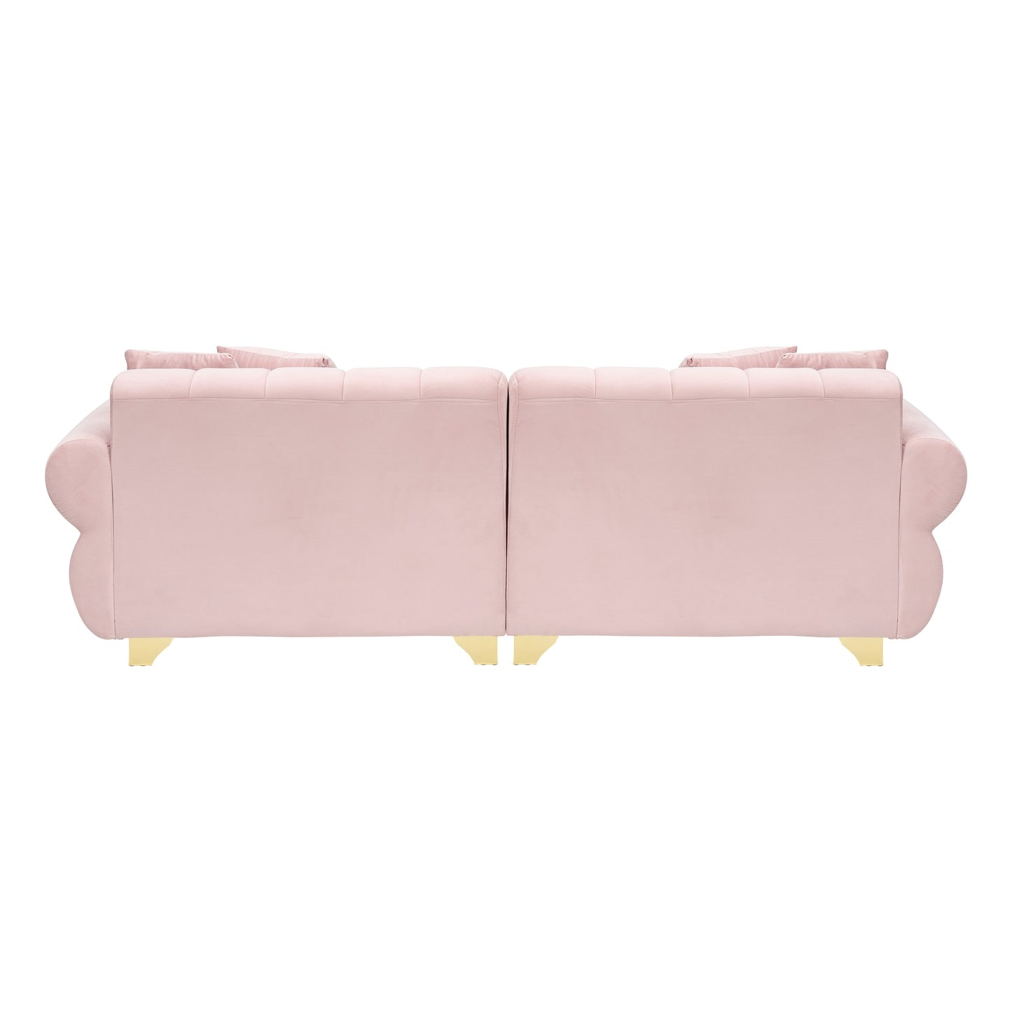 Pink Velvet 3-seater Sofa with Spring-Wrapped Cushions