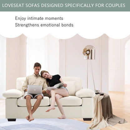 Plush Chenille Loveseat 73 - Includes Bonus 3 Pillows & Removable Back Cushion - Living Room 2-Seater Sofa