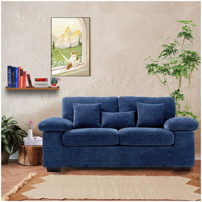 Plush Chenille Loveseat 73 - Includes Bonus 3 Pillows & Removable Back Cushion - Living Room 2-Seater Sofa