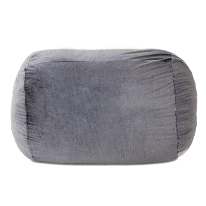Plush Faux Fur Bean Bag Loveseat - 64 - Wolf Gray