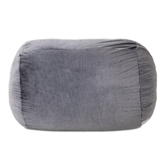 Plush Faux Fur Bean Bag Loveseat - 64 - Wolf Gray