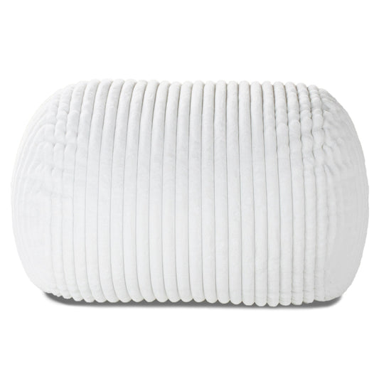 Plush Ribbed Faux Fur Bean Bag Loveseat - 64 - Cream
