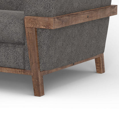 Pola Sofa, Iron Gray Polyester, Foam Cushions, Solid Pine Wood, 95 Inch