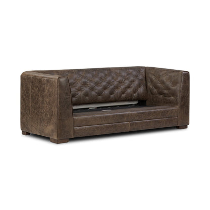 Poly & Bark Essex 86 Genuine Leather Pull-Out Convertible Sleeper Sofa