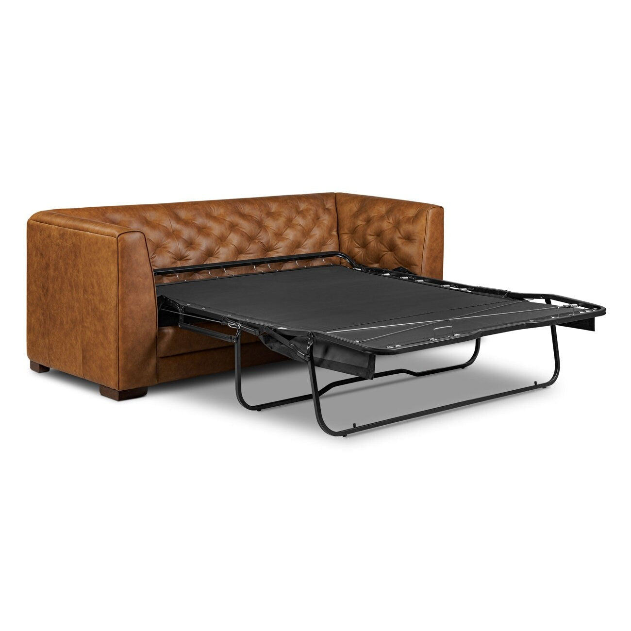 Poly & Bark Essex 86 Genuine Leather Pull-Out Convertible Sleeper Sofa