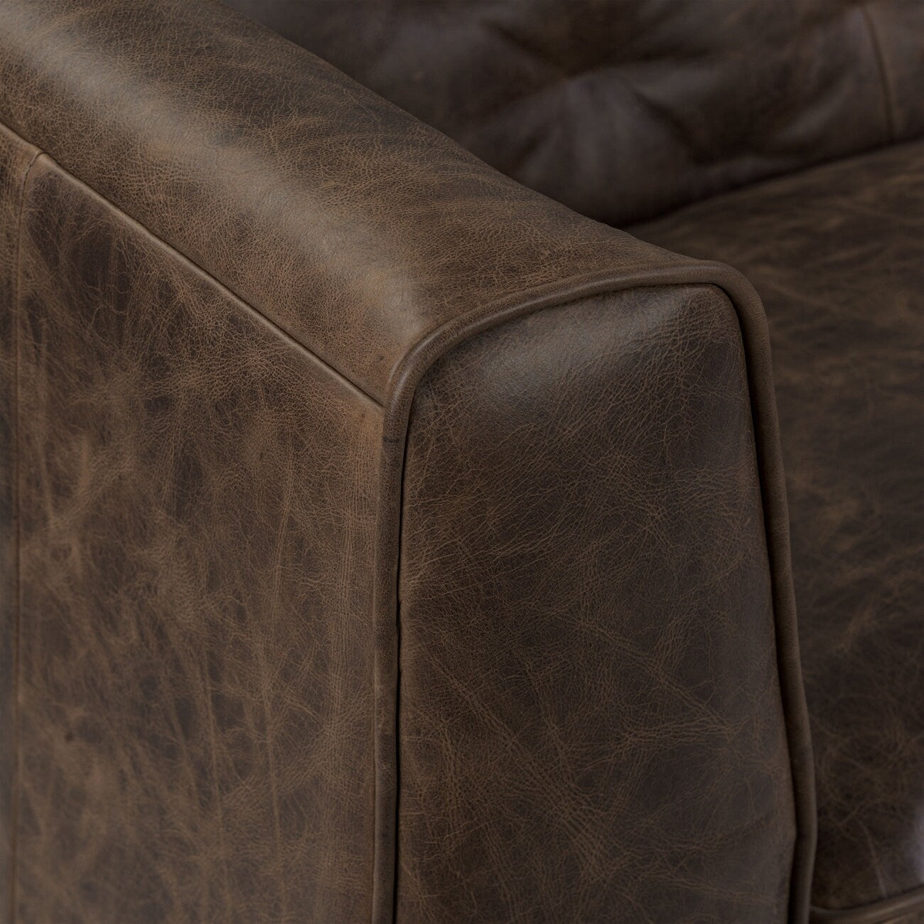 Poly & Bark Essex 86 Genuine Leather Pull-Out Convertible Sleeper Sofa