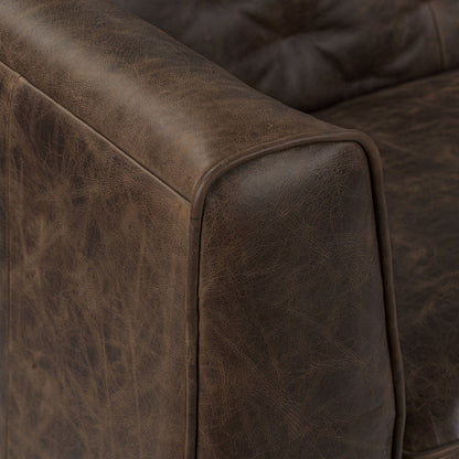 Poly & Bark Essex 86 Genuine Leather Pull-Out Convertible Sleeper Sofa