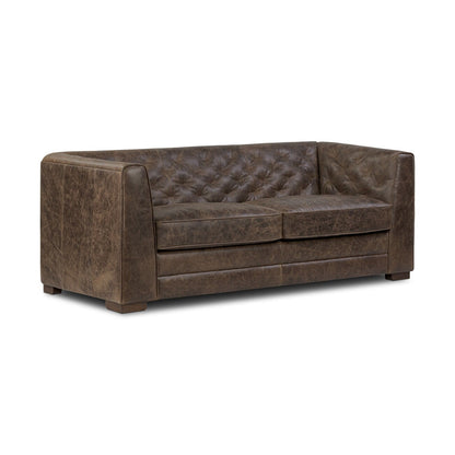 Poly & Bark Essex 86 Genuine Leather Pull-Out Convertible Sleeper Sofa