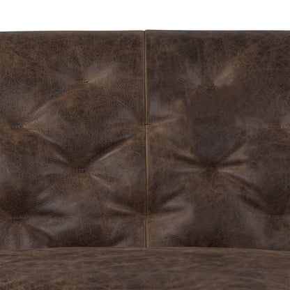 Poly & Bark Essex 86 Genuine Leather Pull-Out Convertible Sleeper Sofa