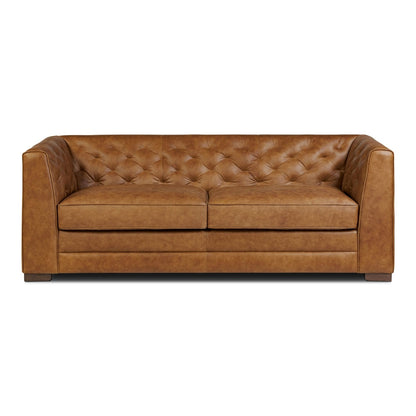 Poly & Bark Essex 86 Genuine Leather Pull-Out Convertible Sleeper Sofa