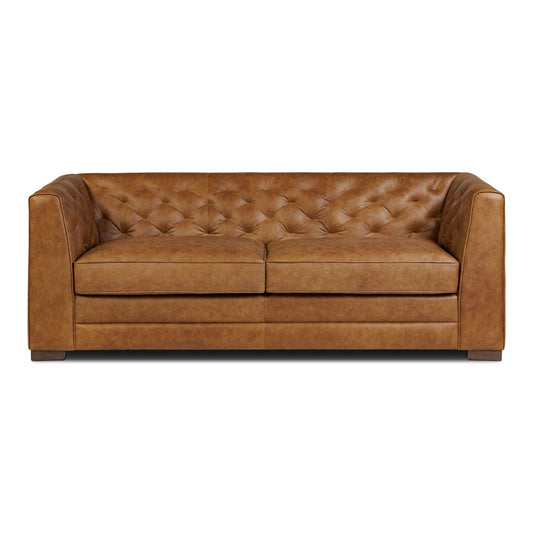 Poly & Bark Essex 86 Genuine Leather Pull-Out Convertible Sleeper Sofa