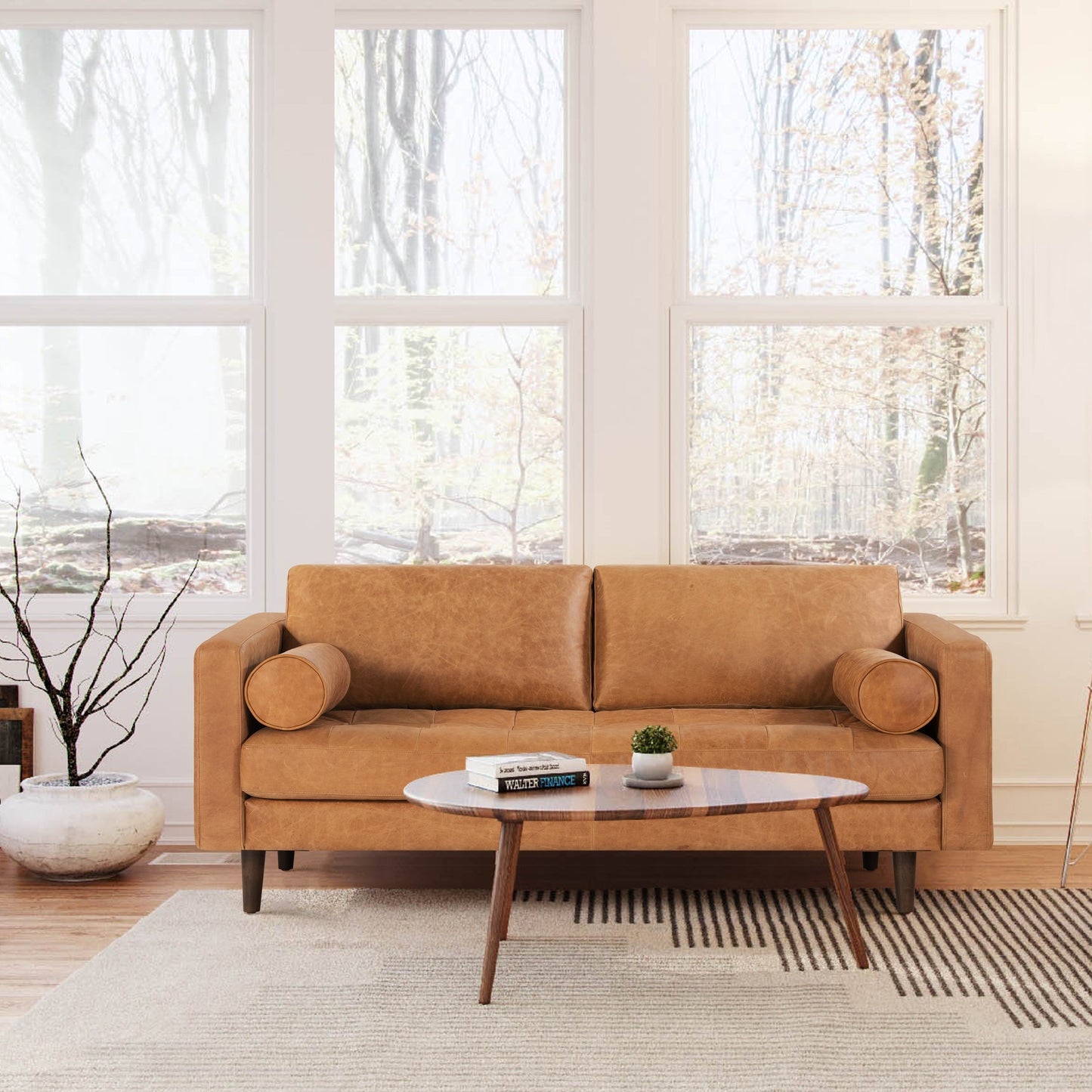 Poly & Bark Napa 72 Apartment Sofa - Full Grain Genuine Italian Leather