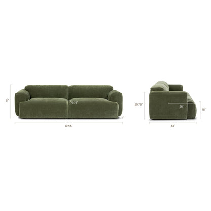 Poly & Bark Nardo 107.5 Premium Velvet Sofa
