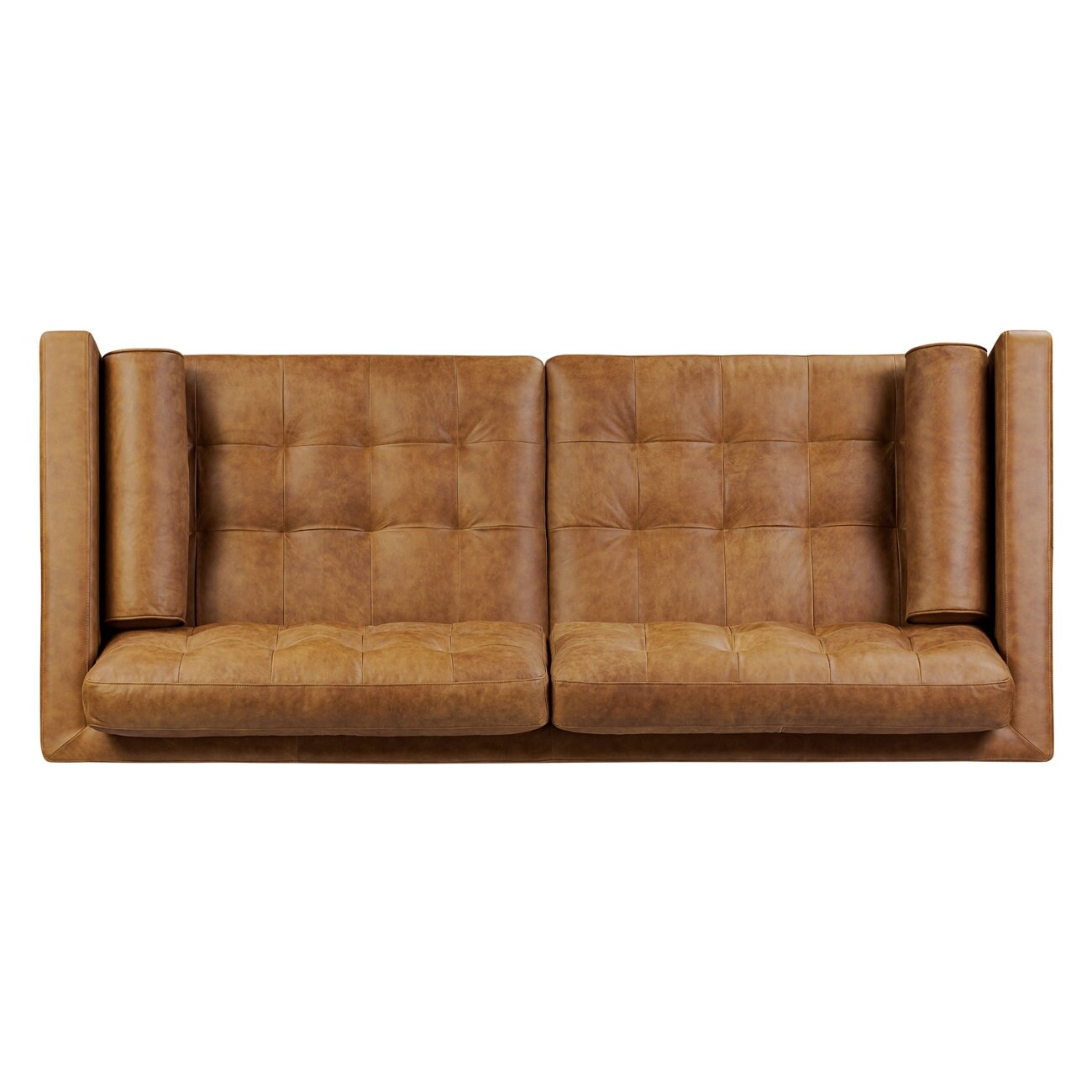 Poly & Bark York 89 Full-Grain Genuine Leather Sofa