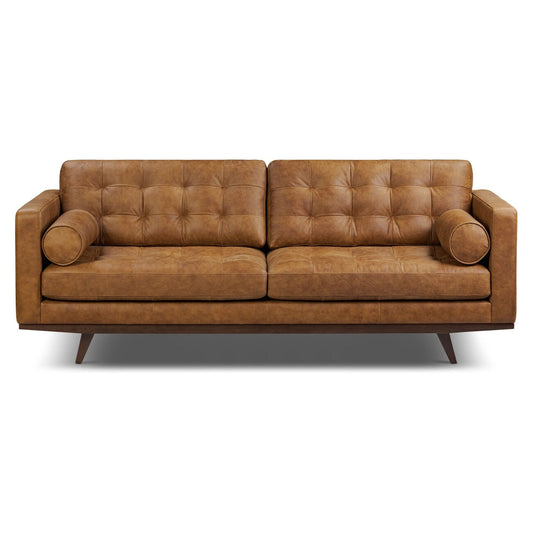 Poly & Bark York 89 Full-Grain Genuine Leather Sofa