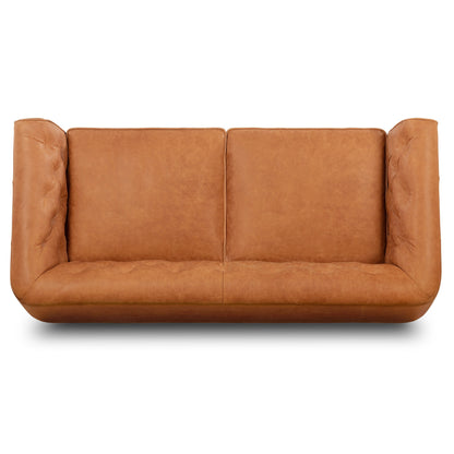 Poly & Bark Essex 74 Apartment Sofa - Full Grain Genuine Italian Leather