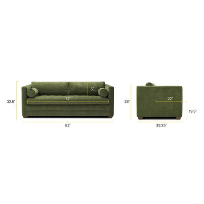 Poly and Bark Napa 82 Pull-Out Sofa Bed in Distressed Green
