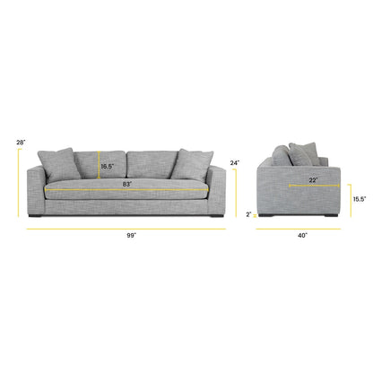 Poly & Bark Fabric Capri 99 Sofa - Performance Fabric (Stain and Spill Resistant)