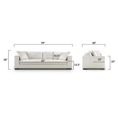 Poly & Bark Fabric Capri 99 Sofa - Performance Fabric (Stain and Spill Resistant)