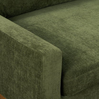 Poly & Bark Zyon 90 Sofa in Distressed Green Velvet
