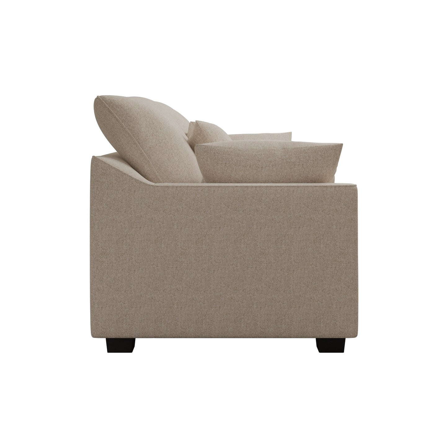 Polyester 3-seater Sofa with Pillows and Wood Legs