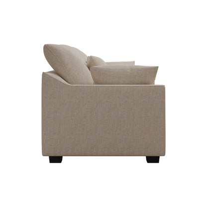 Polyester 3-seater Sofa with Pillows and Wood Legs
