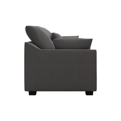 Polyester 3-seater Sofa with Pillows and Wood Legs