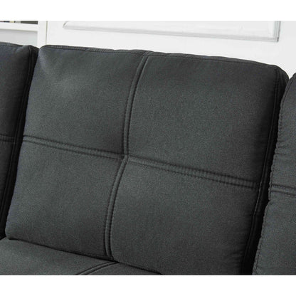 Linen Sectional Sofa Reversible Chaise with Pull out Sleeper