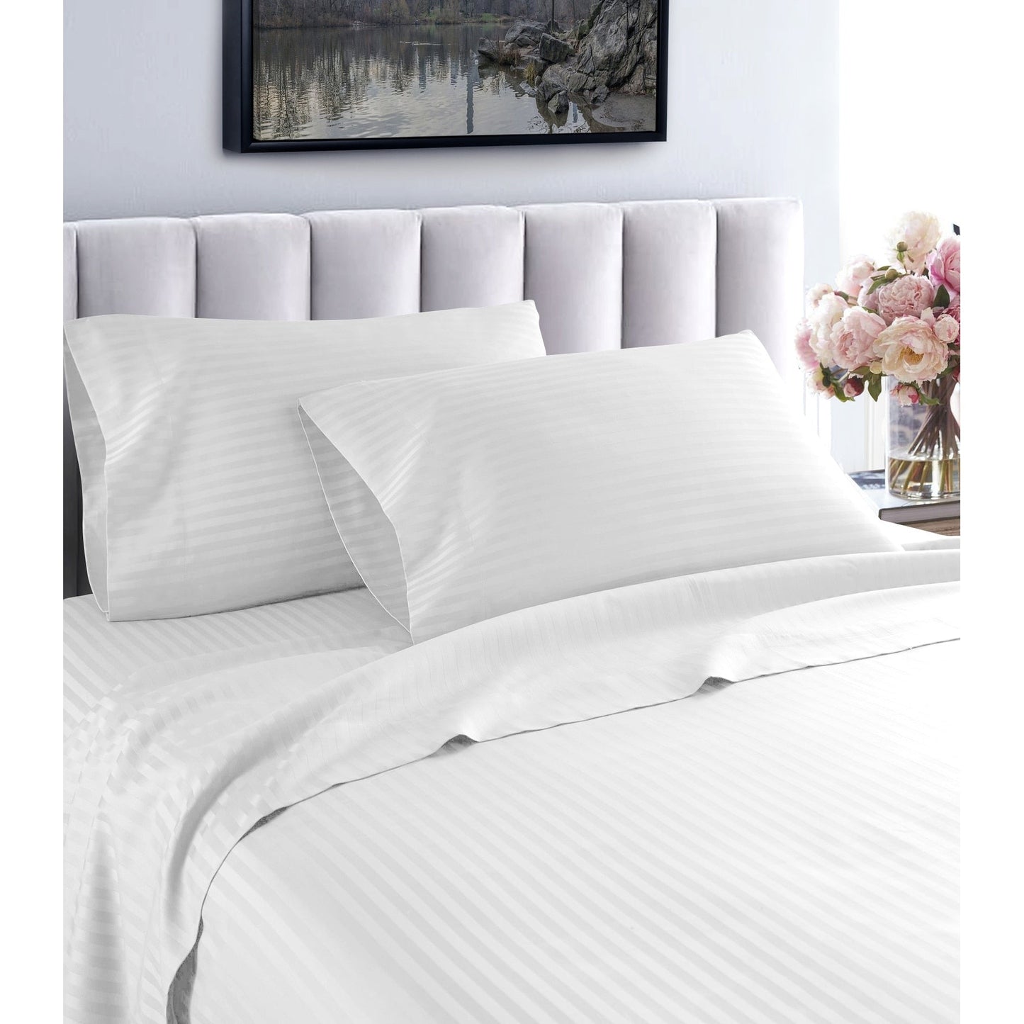 Home Sweet Home Dream Striped 1200 TC Egyptian Cotton Deep Pocket Bed Sheet Set