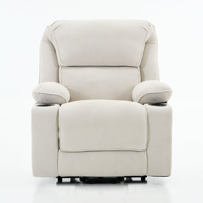 Power Lift Recliner Chair - Remote Control with Heat  Massage, PU Leather, Side Pockets - Senior Mobility Assist Chair