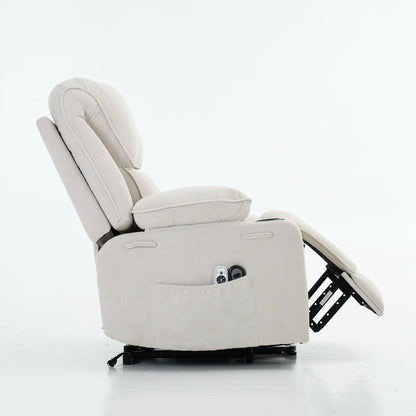 Power Lift Recliner Chair - Remote Control with Heat  Massage, PU Leather, Side Pockets - Senior Mobility Assist Chair