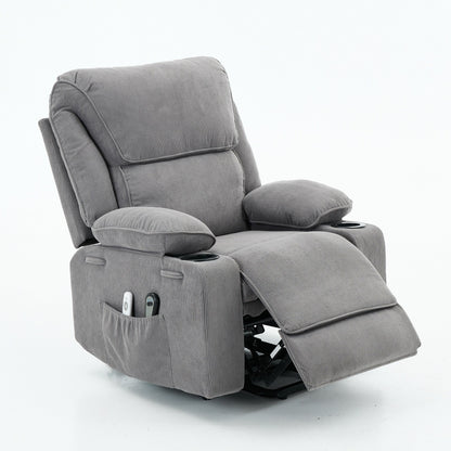 Power Lift Recliner Chair - Remote Control with Heat  Massage, PU Leather, Side Pockets - Senior Mobility Assist Chair