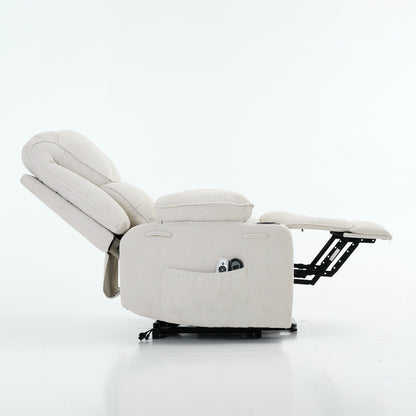 Power Lift Recliner Chair - Remote Control with Heat  Massage, PU Leather, Side Pockets - Senior Mobility Assist Chair