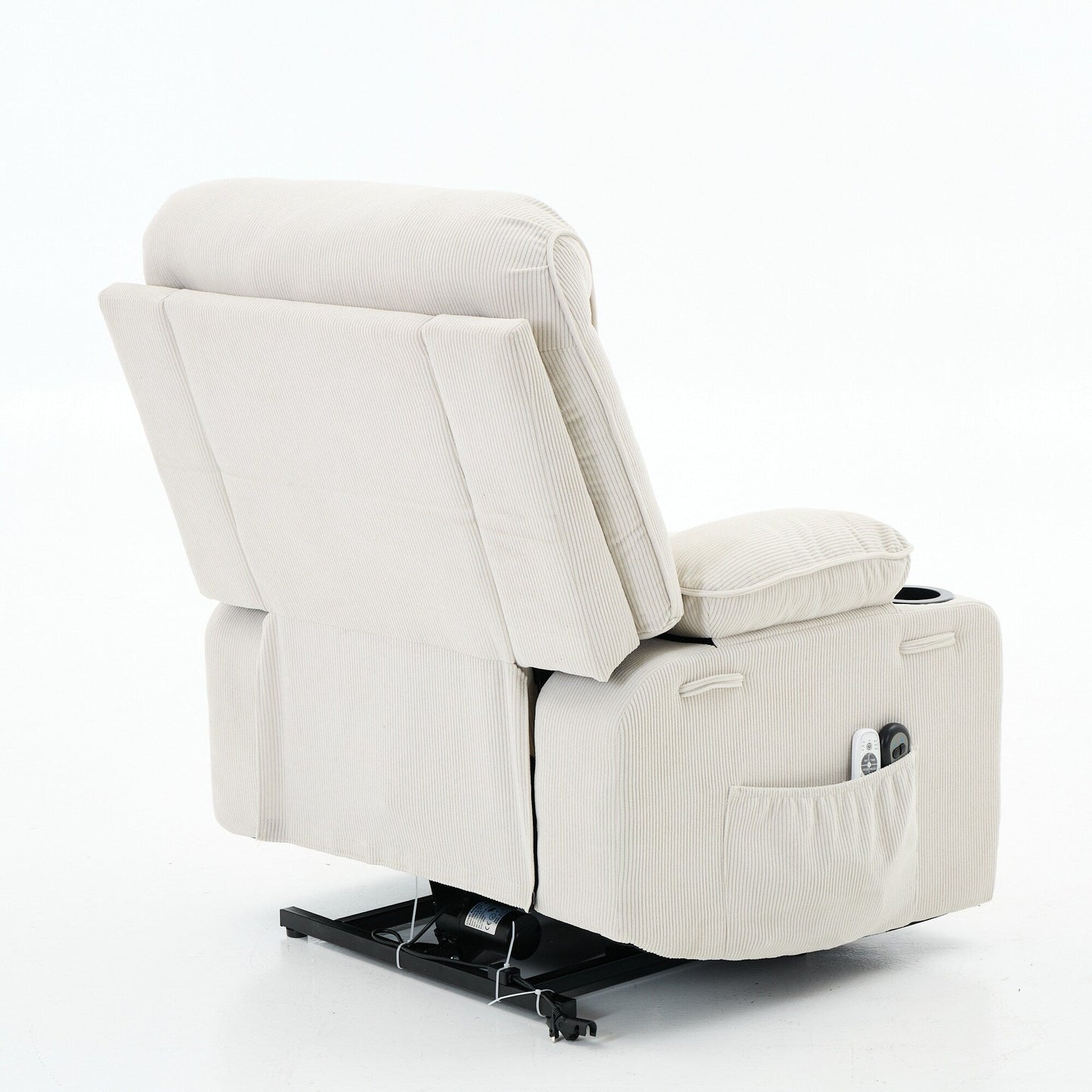 Power Lift Recliner Chair - Remote Control with Heat  Massage, PU Leather, Side Pockets - Senior Mobility Assist Chair