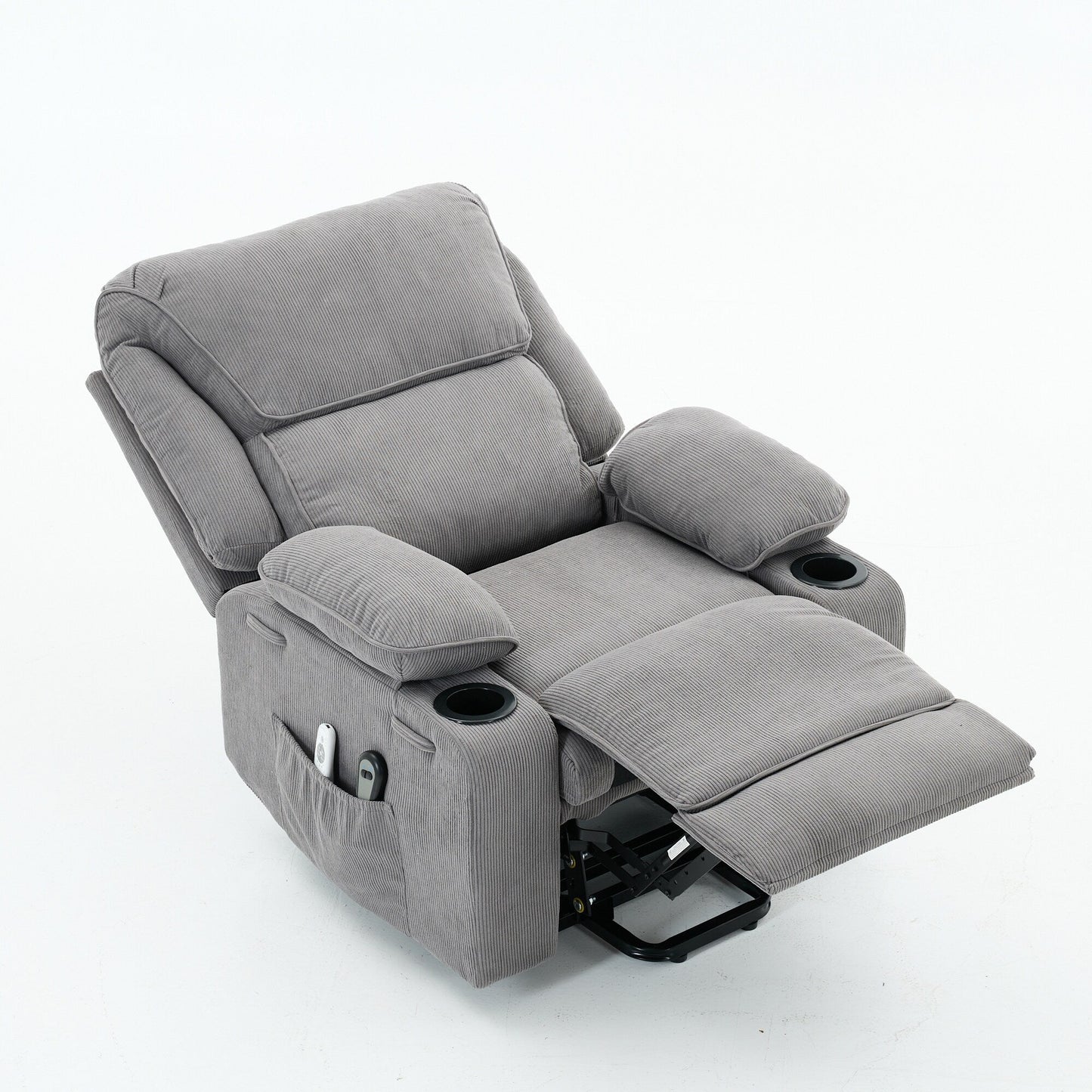 Power Lift Recliner Chair - Remote Control with Heat  Massage, PU Leather, Side Pockets - Senior Mobility Assist Chair