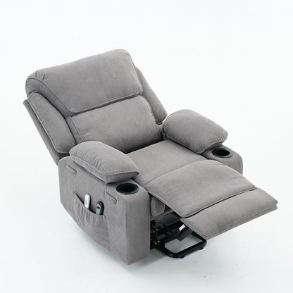 Power Lift Recliner Chair - Remote Control with Heat  Massage, PU Leather, Side Pockets - Senior Mobility Assist Chair