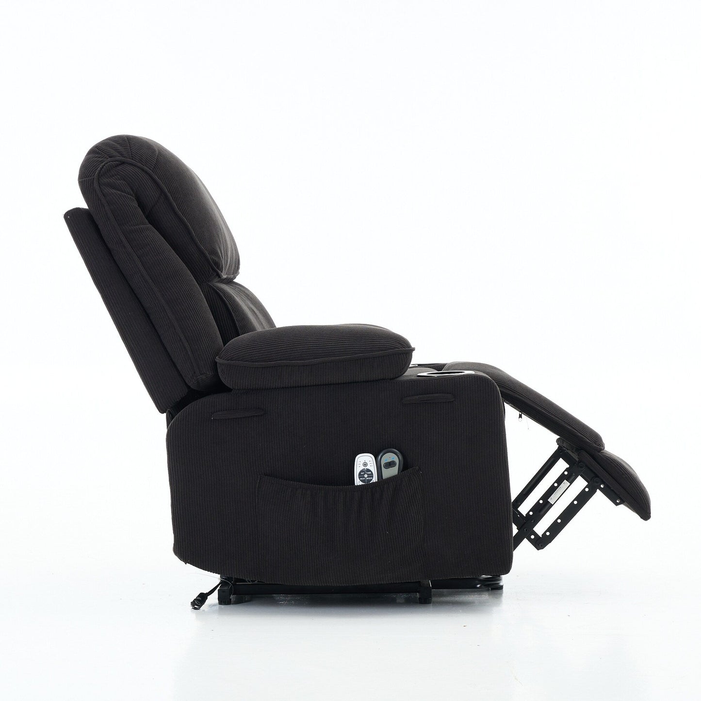 Power Lift Recliner Chair - Remote Control with Heat  Massage, PU Leather, Side Pockets - Senior Mobility Assist Chair