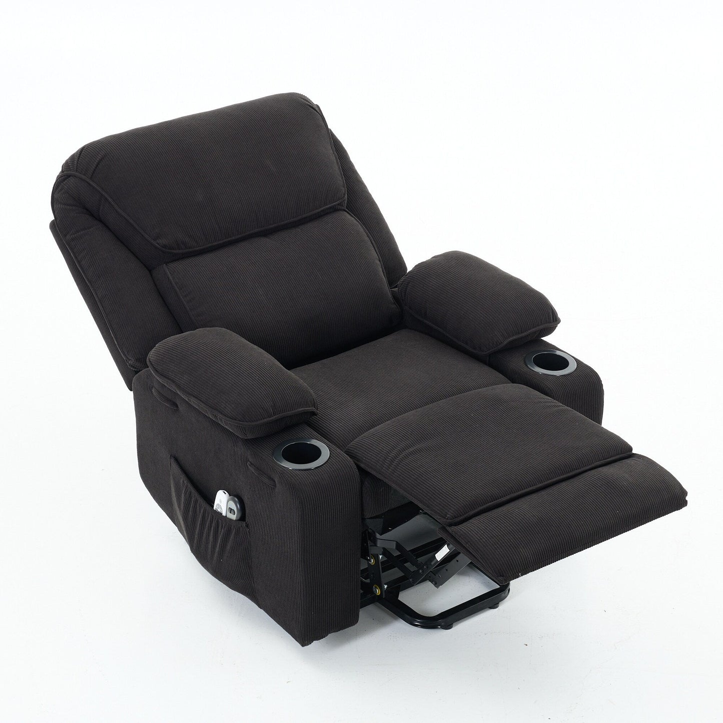 Power Lift Recliner Chair - Remote Control with Heat  Massage, PU Leather, Side Pockets - Senior Mobility Assist Chair