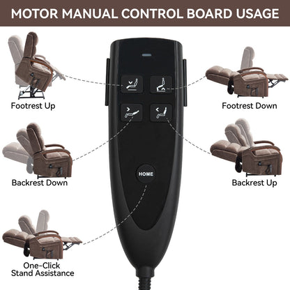 Power Lift Recliner Chair Dual Motor Infinite Position with Solid Wood Armrests, Heat Massage and Heavy Duty Motion Mechanism