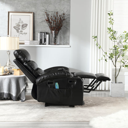 Power Lift Recliner Chair Electric Massage Heat Sofa with Wide Seat, Side Pockets, Cup Holders and Timer for Seniors