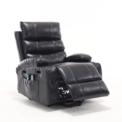 Power Lift Recliner Chair Electric Massage Heat Sofa with Wide Seat, Side Pockets, Cup Holders and Timer for Seniors