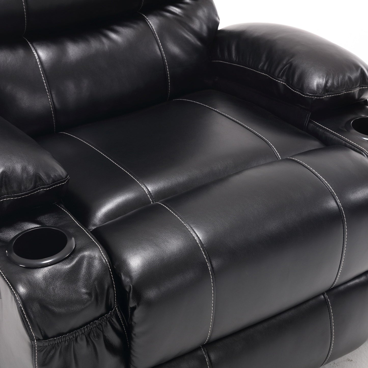 Power Lift Recliner Chair Electric Massage Heat Sofa with Wide Seat, Side Pockets, Cup Holders and Timer for Seniors
