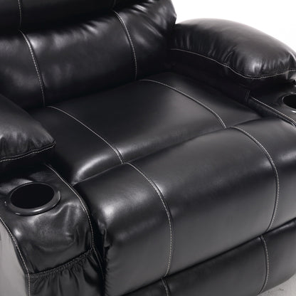 Power Lift Recliner Chair Electric Massage Heat Sofa with Wide Seat, Side Pockets, Cup Holders and Timer for Seniors