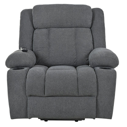 Power Lift Recliner Chair For Elderly,Fabric Lift Chairs W/ Extended Footrest With 2 Cup Holders,Side Pockets,Remote Control