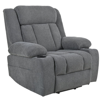 Power Lift Recliner Chair For Elderly,Fabric Lift Chairs W/ Extended Footrest With 2 Cup Holders,Side Pockets,Remote Control
