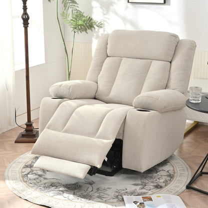 Power Lift Recliner Chair For Elderly,Fabric Lift Chairs W/ Extended Footrest With 2 Cup Holders,Side Pockets,Remote Control