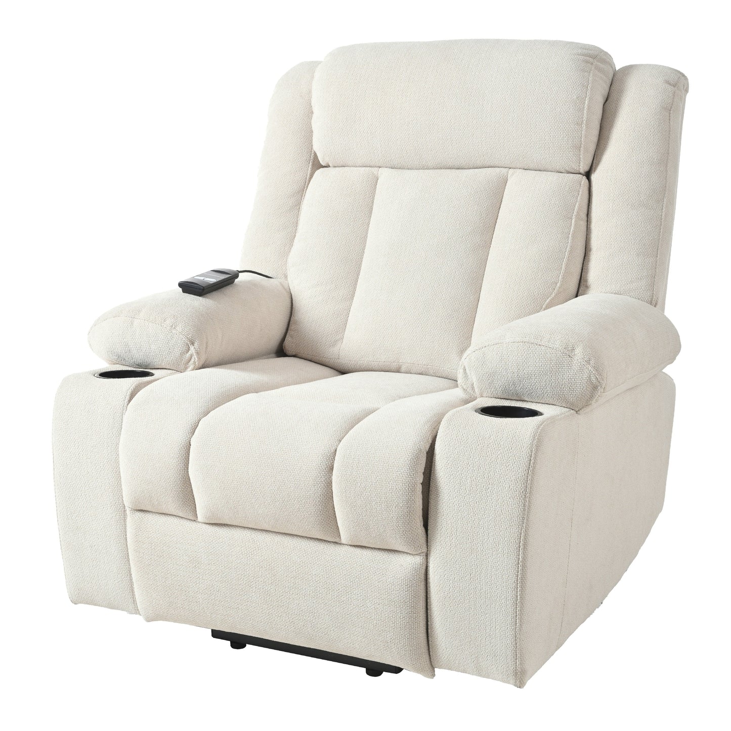Power Lift Recliner Chair For Elderly,Fabric Lift Chairs W/ Extended Footrest With 2 Cup Holders,Side Pockets,Remote Control