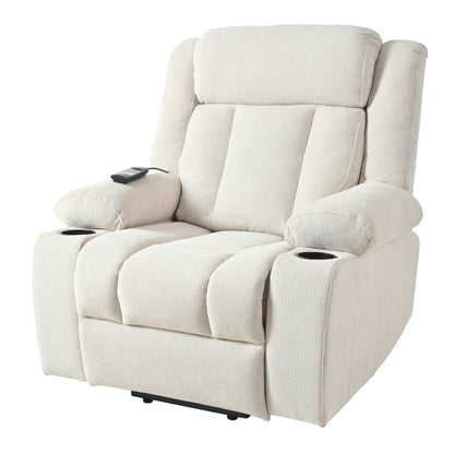 Power Lift Recliner Chair For Elderly,Fabric Lift Chairs W/ Extended Footrest With 2 Cup Holders,Side Pockets,Remote Control